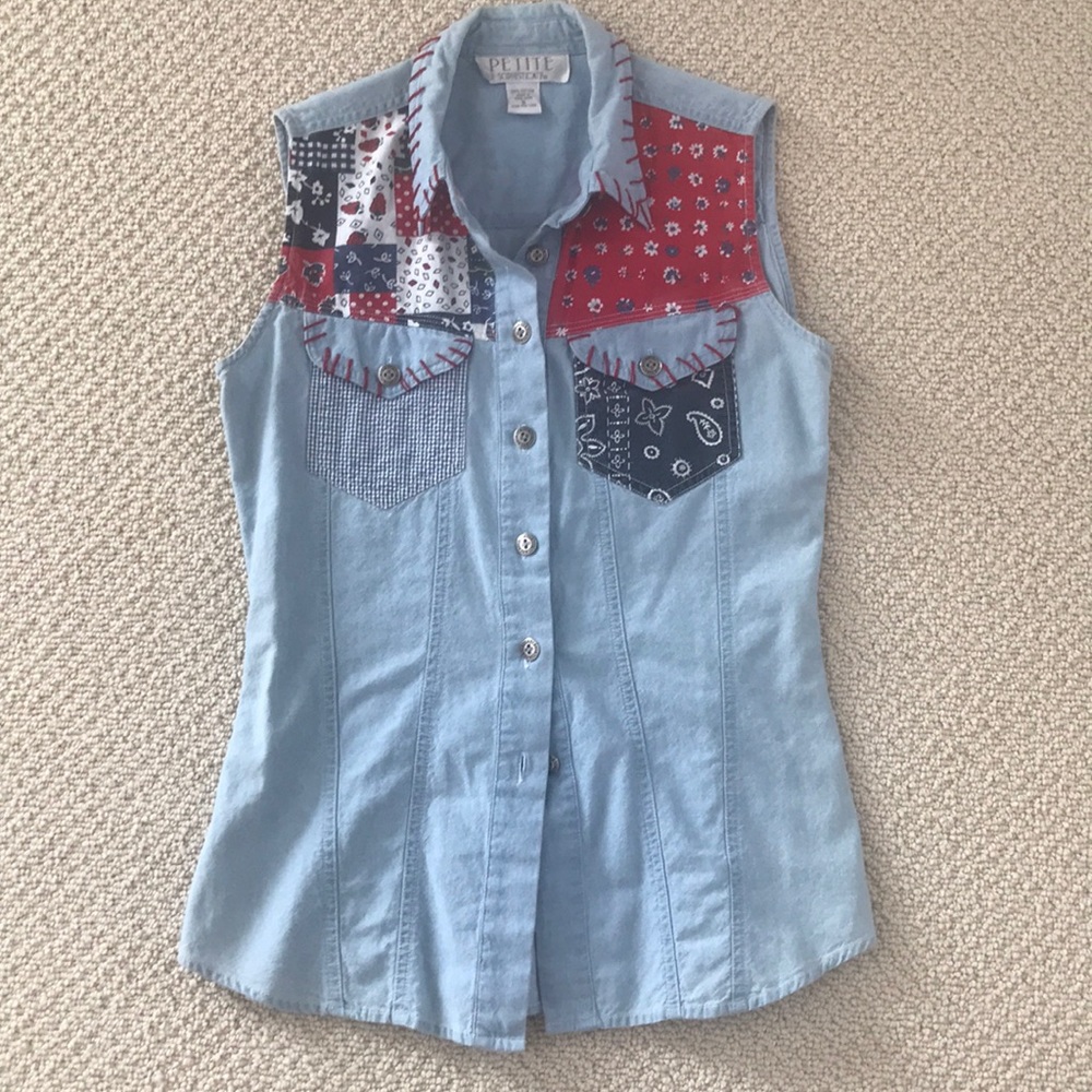 Retro Sleeveless Button Up Top Festival? 4th?